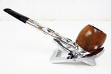 Vintage Estate Tobacco Pipe Silver Nylon & Wood from England, 5 3/4" Long