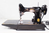 Vintage 1952 Singer Featherweight 221K Portable Sewing Machine with Original Case, Food Pedal and 8 Accessories