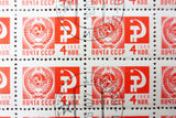 Russia 1966 Sheet of 100 Stamps 4 KON Noyta CCCP, Coat of Arms of the USSR, Mint