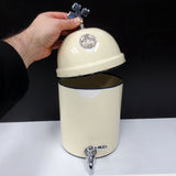 Antique Holy Water Font Dispenser 12.5" Enamel, Nickel Plated Cross & Faucet