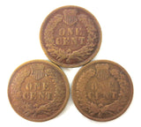 3 Indian Head Cent 1C Penny 1903 1906 and 1907 United States USA