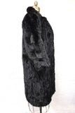Vintage Women's Genuine Black Mink Vison Fur Coat Jacket, Size 10, 41" Long