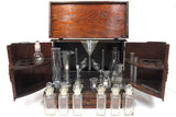 Antique Apothecary Wood Box George Pilling & Son PA, 20 Glass Flasks and Beakers