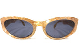 Vintage Louis Vuitton Women Sunglasses with Case, Gold Mesh Motif, 133mm Wide