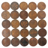 25 Coins Collection Lot of One 1 Cent Canada Coins 1912 1913 1916 1917 1918 1919