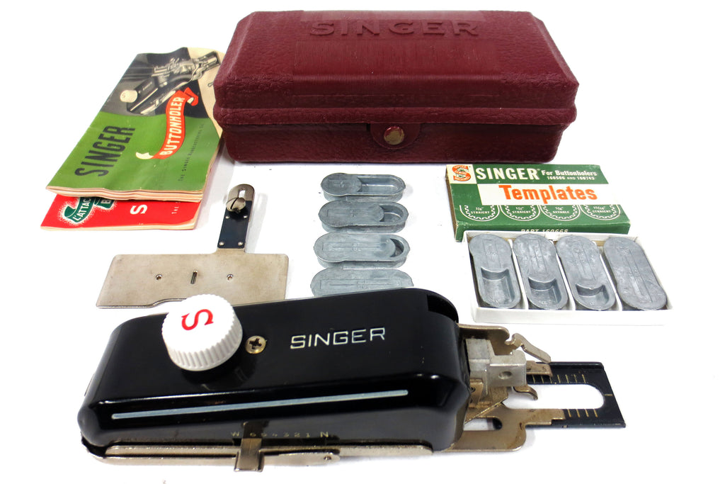 Singer Buttonholer 160743, Vintage 1950's Sewing Machine w/ 8 Templates & Manual