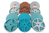 Lot of 6 Vintage 8mm Movie Reels in their Original Cases, Blue, Turquoise, Brown