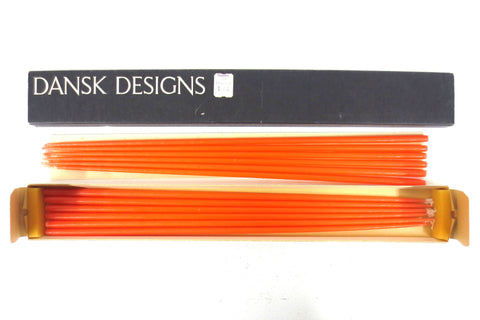 Vintage New Set of 12 Orange Dansk Designs Tiny Taper Candles 1/4&quot; X 16&quot;