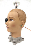 Woman Head Desk Lamp 11", Industrial Syringe, Stainless Tube Base & Latex Head