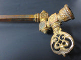 Antique Victorian Brass Gas Lamp Light Arm 20", Ornate Swivel Oil Lamp Fixture