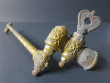 Antique Victorian Brass Gas Lamp Light Arm 10 1/2", Ornate Swivel Light Fixture