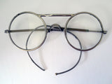Vintage Antique Mens Driving Eye Glasses Signed Willson, Round Glasses, Chrome