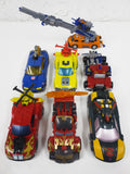Lot of 7 Transformers Robots with their 7 Original Autobots Signed Takara 2002 2003 2004 Cars Trucks Crane