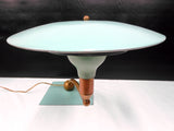 Vintage Art Deco Lamp by Wheeler Sight Light, Flying Saucer UFO, Swivels 360